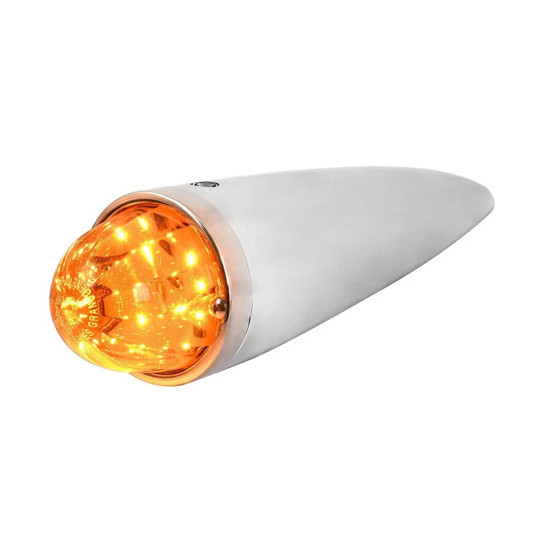 Classic Watermelon LED Cab Light with Chrome Housing - Amber LED / Amber Lens