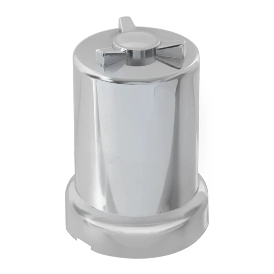 1.5 X 3 Inch Chrome Plastic Nut Cover W/ Spinner On Top