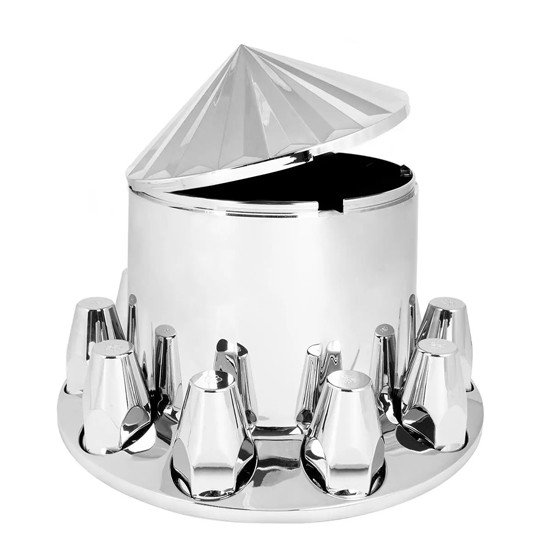 Chrome Abs Rear Axle Cover Axis W/Screw-On 33MM Nut Covers