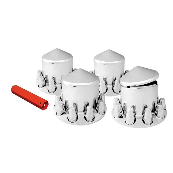 Chrome Plastic Cone Axle Cover Kit 4 Rears & 33MM Push-On Covers