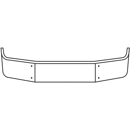 18 Inch Stainless Steel Set Back Bumper W/ Tow Holes For Peterbilt 386