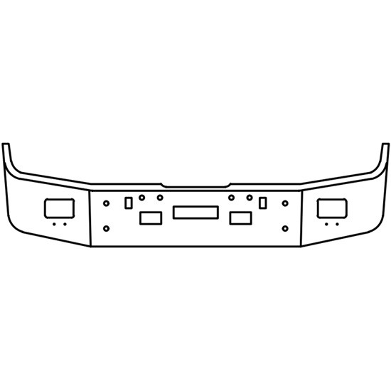 18 Inch 304 Stainless Steel Bumper With Tow Holes For Freightliner FLD112, FLD120