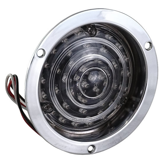 40 LED Deep Dish 4 inch Stop, Turn & Tail Red LED/Clear Lens