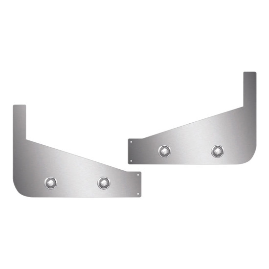 SS Sleeper Panel Extension With Bulkhead Lights - Amber LED / Clear Lens For Peterbilt 389 Sleeper