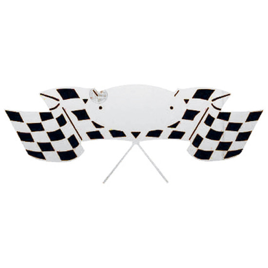 Stainless Steel Double Checkered Flag Emblem Accent For Peterbilt