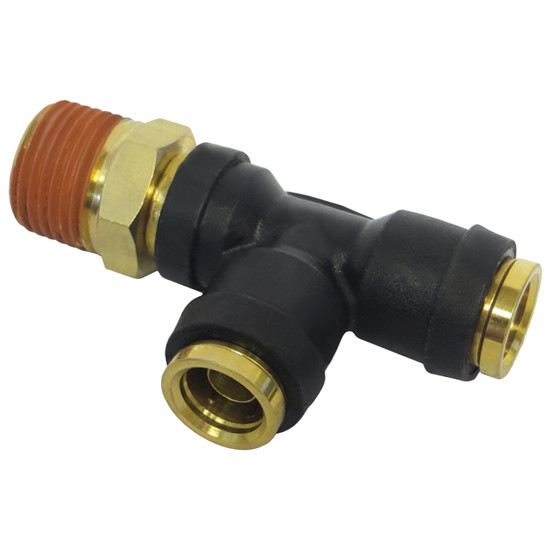 Push Lock Connect Swivel Male Run Tee DOT 3/8 X 3/8 Inch