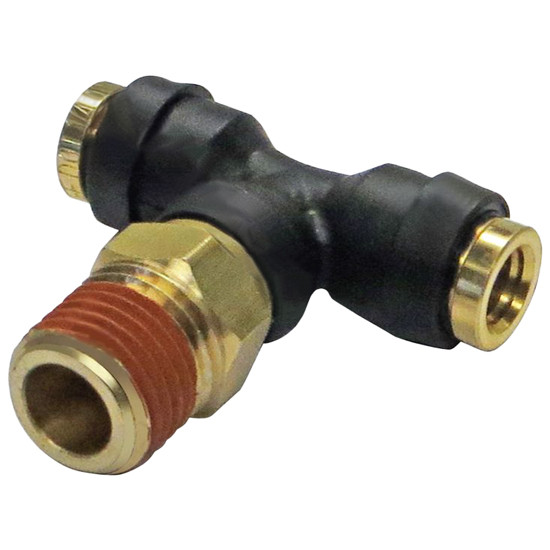 1/4 X 1/4 Inch Push Lock Connect Swivel Male Branch Tee DOT
