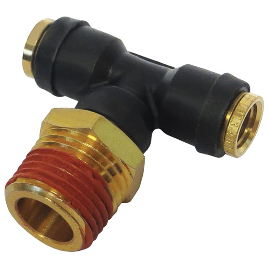 Push Lock Connect Swivel Male Branch Tee DOT 3/8 X 1/2 Inch