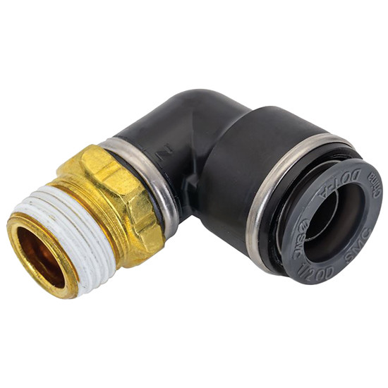 Push Lock Male Elbow 90 Degree 1/2 X 3/8 Inch NPT