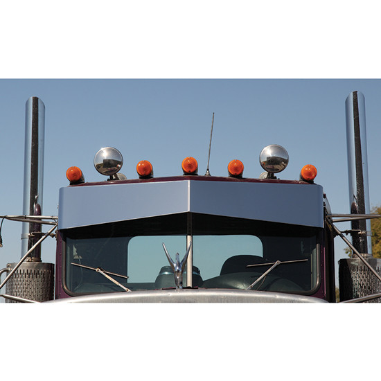 Roadworks Stainless Steel Blind Mount Untie Visor For Peterbilt 359 1973-1987