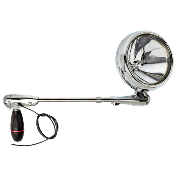 Chrome Spot Light With 6 Inch Round Halogen Bulb And 14.5 Inch Shaft Chrome Spot Light With 6 Inch Round Halogen Bulb And 14.5 Inch Shaft