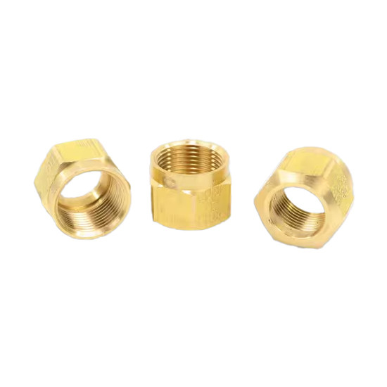 5/8 Inch Brass Compression Nuts For Nylon Tubing - 5 Pack