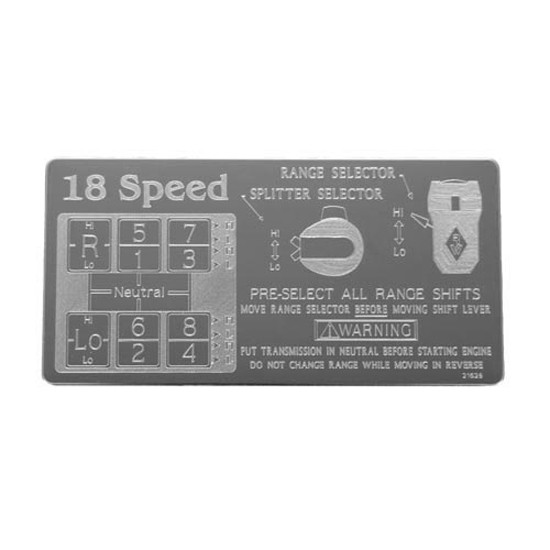 Stainless Steel 18 Speed RTO Overdrive Shift Pattern Plate