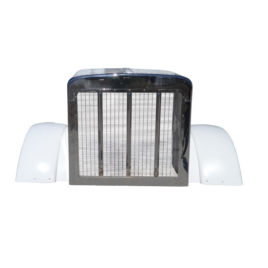 BESTfit Fiberglass & Stainless Steel Hood W/ 64 Inch Centerline, Grille & Fenders Replaces 13-03553, L29-6062 For Peterbilt 379 127 BBC