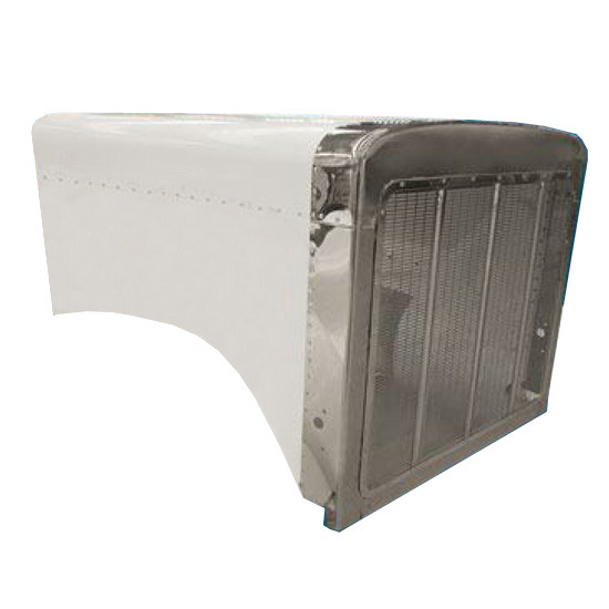 BESTfit Fiberglass & Stainless Steel Hood W/ 64 Inch Centerline, Grille For Peterbilt 379 127 BBC Replaces 13-03553 & L29-6062