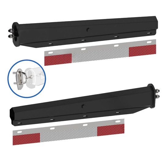 30 Inch Black Angled Mud Flap Hanger Kit W/ Conspicuity Tape -1.125 Inch Mounting Bolts