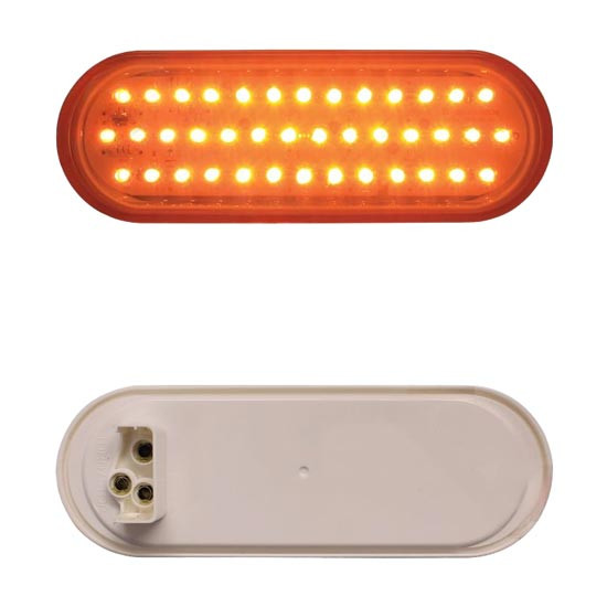 6 Inch Oval Front / Park / Turn Light - Amber LED / Amber Lens 40 Diode