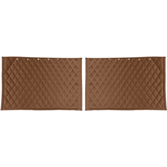 22.75 X 30 Inch Wide Brown Quilted Vinyl Front Fender Covers For Peterbilt - Pair
