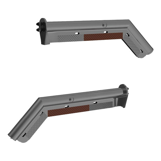 Chrome Angled Mud Flap Hanger Kit- 27.5 Inch, 1.125 Inch Mounting Bolt