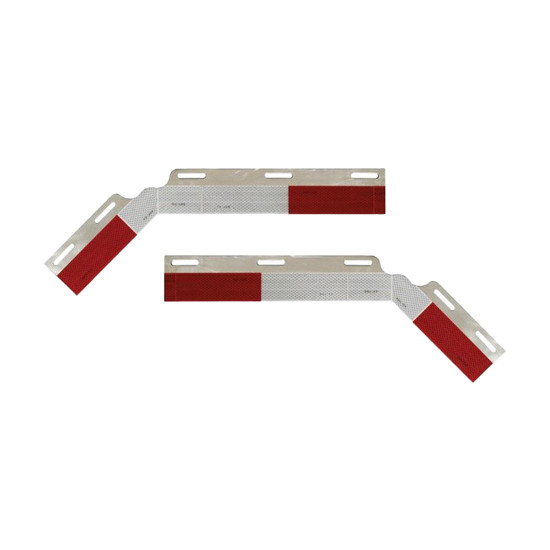 Aluminum 45 Degree Angled Conspicuity Reflector Top Flap Plates - Pair