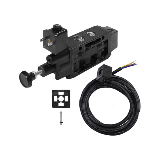 5/2 Spool Valve Sol / Spring with Extended Manual Override 12 VDC