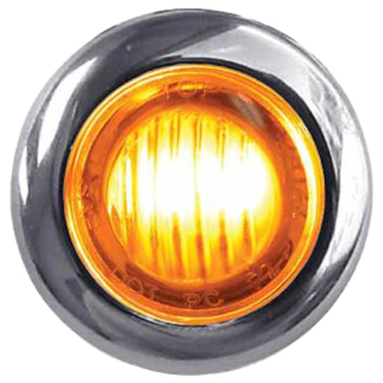 3/4 Inch Mini Button Clearance Marker Light 2 Wire - Amber LED / Amber Lens
