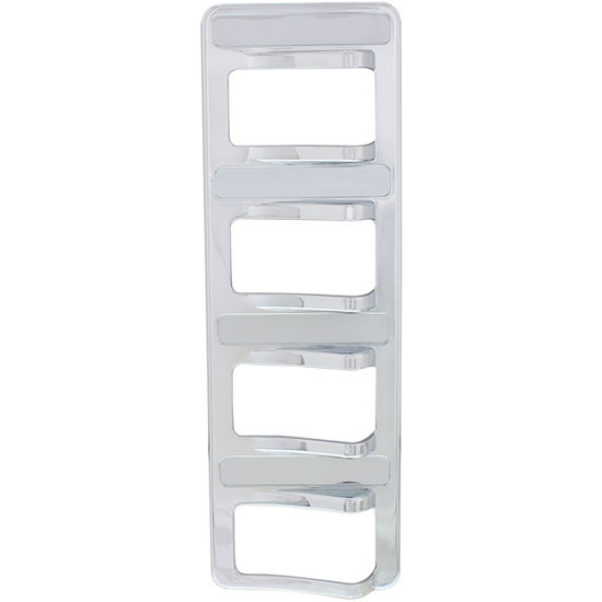 Chrome Plastic 4 Rocker Switch Cover With 5 Insert Options For Peterbilt 567, 579, 587 2012-Newer