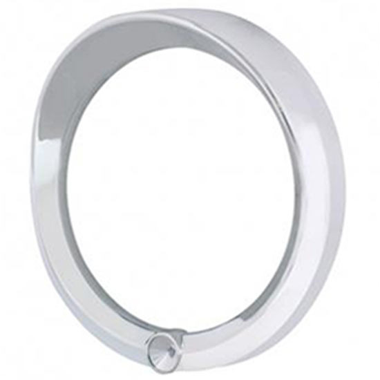 Chrome Plastic Signature Series Speed/Tachometer Gauge Bezel W/ Visor - Indented For Jewel For Peterbilt
