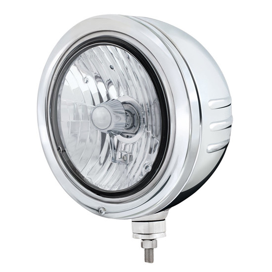 SS Bullet Embossed Stripe Crystal H4 Halogen Headlight