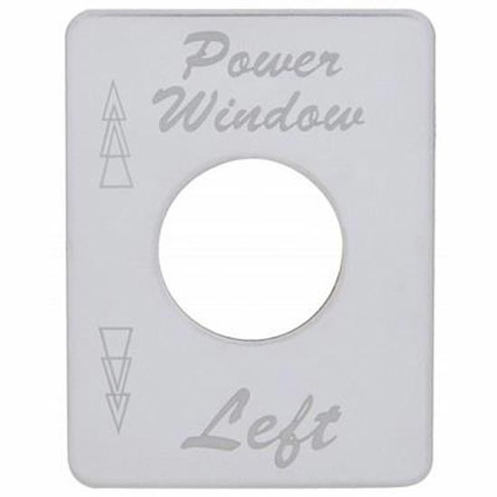Stainless Steel Left Power Window Switch ID Plate For Peterbilt 378, 379
