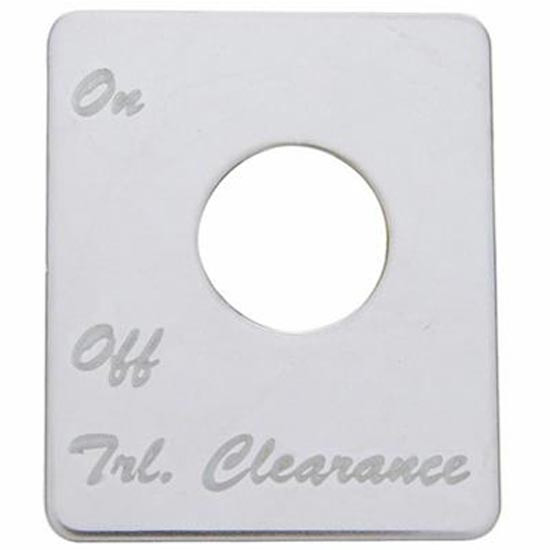 Stainless Steel Trailer Clearance Switch ID Plate - On - Off For Peterbilt 378, 379