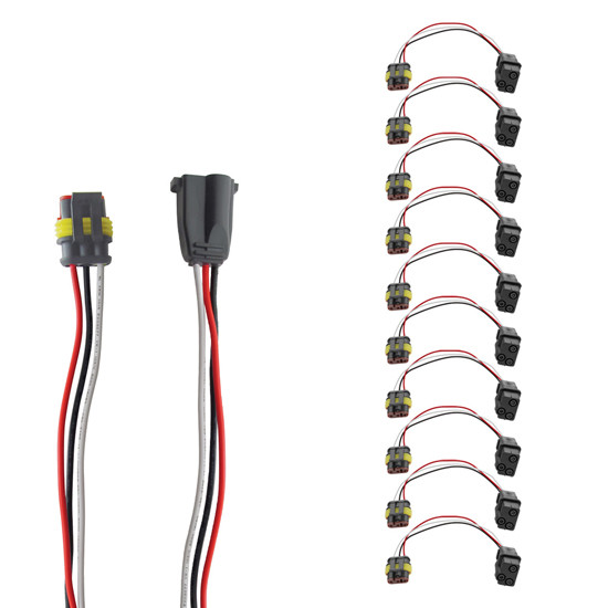 3-Pin to 3-Prong Light Adapter With 6 Inch Pigtail - 10 Pack