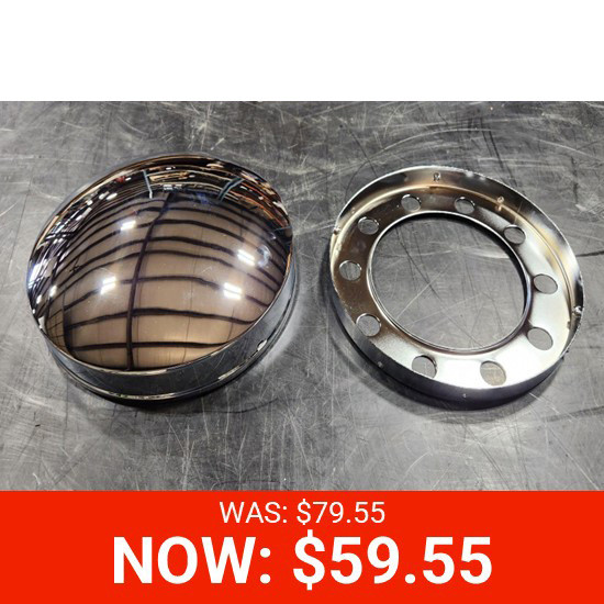 BLEMISHED: Chrome Front Steer Axle Hideaway Hubcap For Hub Pilot Wheels