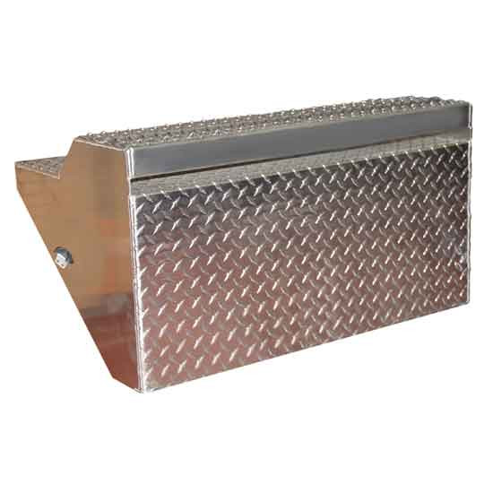 Diamond Plate Aluminum OE Style Battery Box Replacement Lid W/ New Style Grip Step For Peterbilt 378 & 379