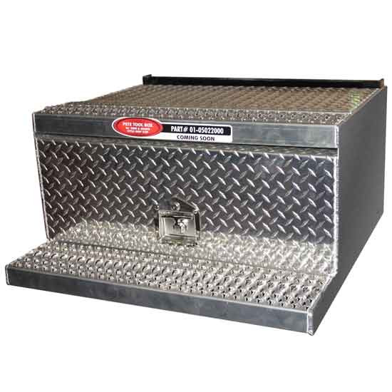 Peterbilt 378, 379, 389 Glider Diamond Plate Aluminum Tool Box W/ Smooth Sides & New Style Steps 31 X 30 X 15 Inch by BESTfit