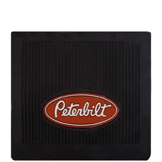 Black Rubber Fender Mud Flap 14 X 16 Inch W/ Peterbilt Logo