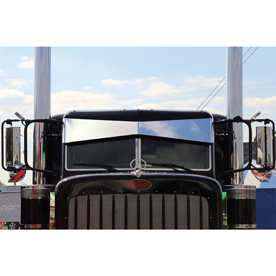 Roadworks Post Mount Darwin Bow-Tie Visor For Peterbilt 2005+ Ultracab & Flat Top