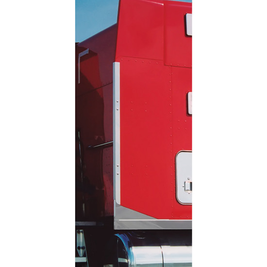 Stainless Steel Rear Vertical Wing Trim For Peterbilt 379 Unibilt Sleepers