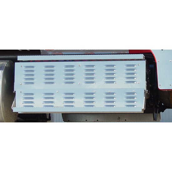 Roadworks Stainless Steel Louvered Tool/ Battery Box Cover- 48.3 Inch For International 9900i, 9900ix