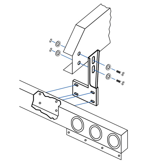 Universal Bracket Kit For Rear 1 Piece Light Bars By Roadworks