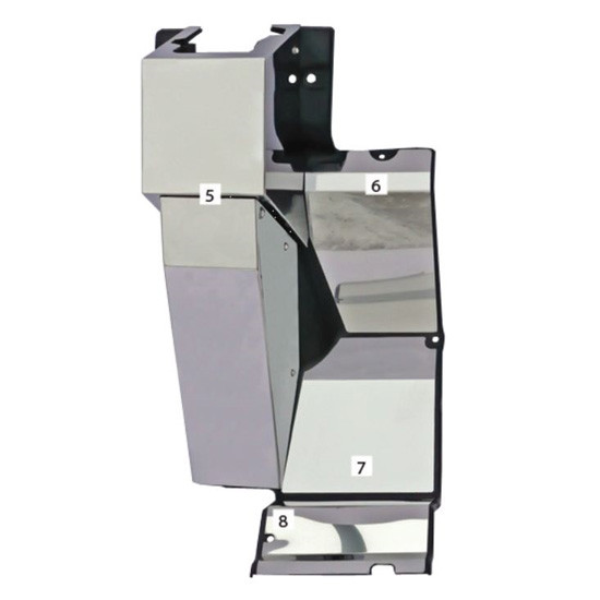 Stainless Steel Upper Kick Panel Above Fuel Pedal For Peterbilt 330, 378, 379, 385