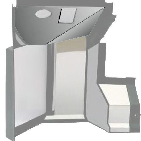 RoadWorks Stainless Steel Above Fuse Door Trim With 1 Plug Hole For Peterbilt