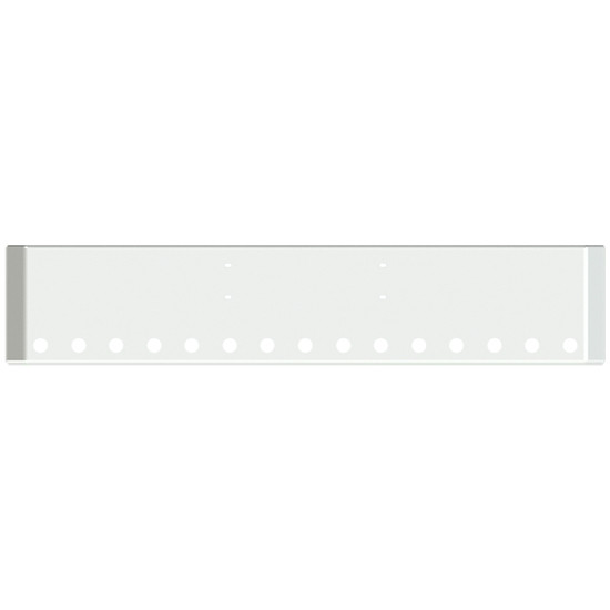 18 Inch Chrome American Road Runner Mitered Corner Bumper With 15 Rnd 2 Inch Light Holes For Western Star 4900, 4964