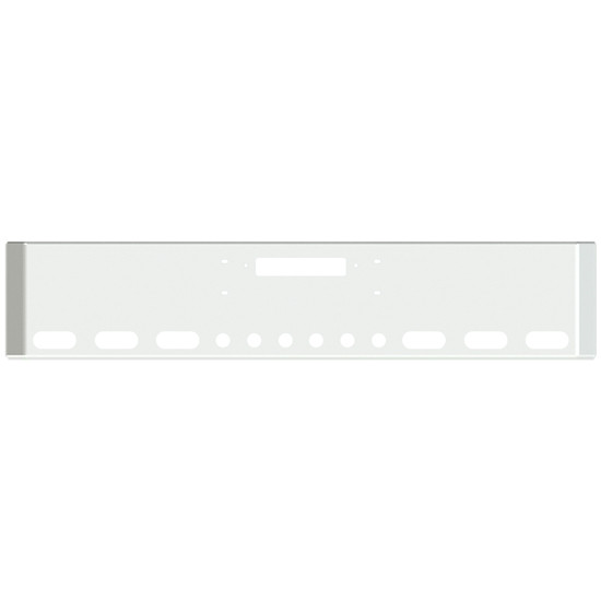 20 Inch Chrome American Road Runner Mitered Corner Bumper With Tow, 6 Oval & 6 Rnd 2 Inch Light Holes For Western Star 4900, 4964