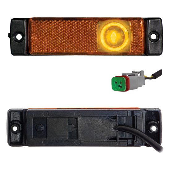 1.5 X 5.25 Inch Marker LED Lamp With Reflective Amber Lens Replaces P546116 For Kenworth T880