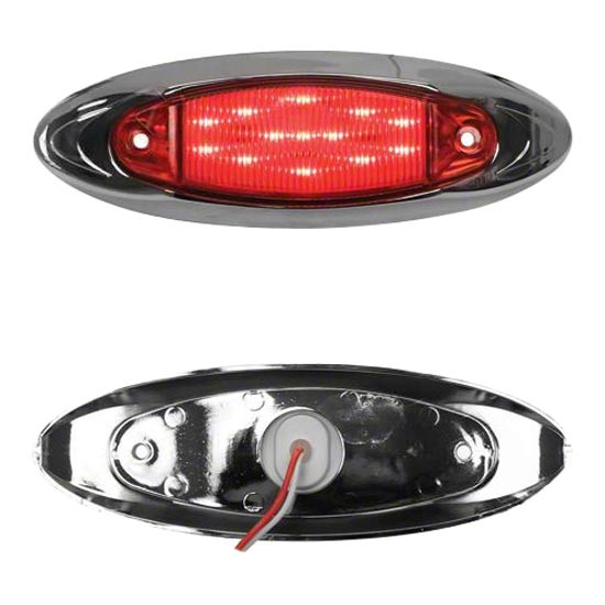 2 X 6-3/4 Inch Oval Flush Mount Marker Light - Red