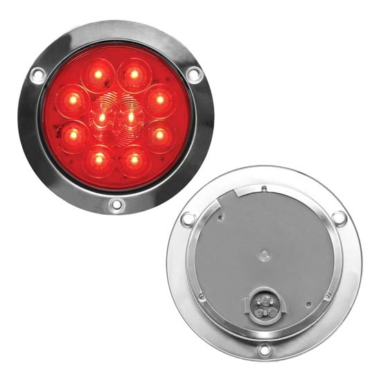4 Inch Stop / Tail / Turn Light With SS Flange - Amber