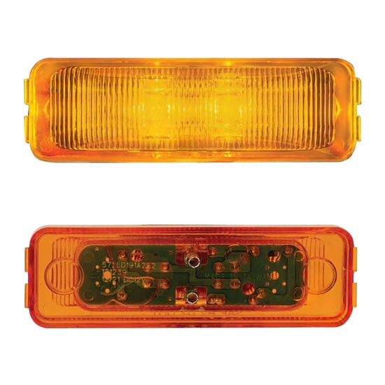 1 X 4 Inch Rectangular Marker Light, 2 Diode - Amber LED / Amber Lens