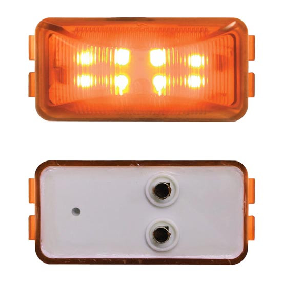 1 X 2-1/2 Inch 8 Diode Rectangular Marker Light, Surface Mount - Amber LED / Amber Lens