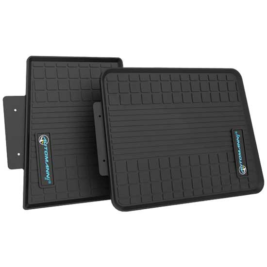 Black Floor Mat Set W/ Grooved Design & Channeled Edges For Peterbilt 357, 378 & 379